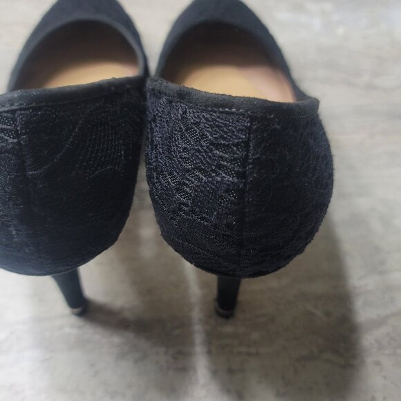 #1 Call It Spring Black Laced Heels sz 8 - Picture 4 of 11